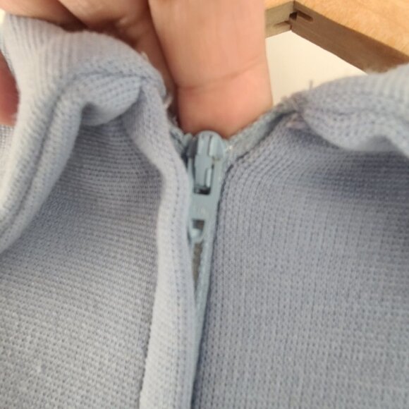 Bleeker Street Sky Blue Cap Sleeves Lace Trim Around The Waist sz 14 Union made - Picture 10 of 11